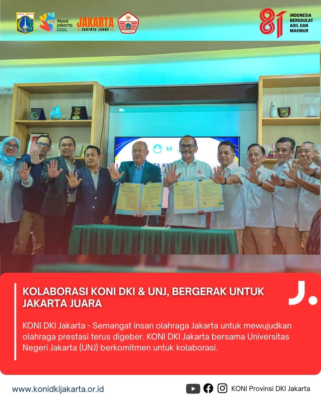 Kolaborasi KONI DKI & UNJ, Bergerak Untuk Jakarta Juara