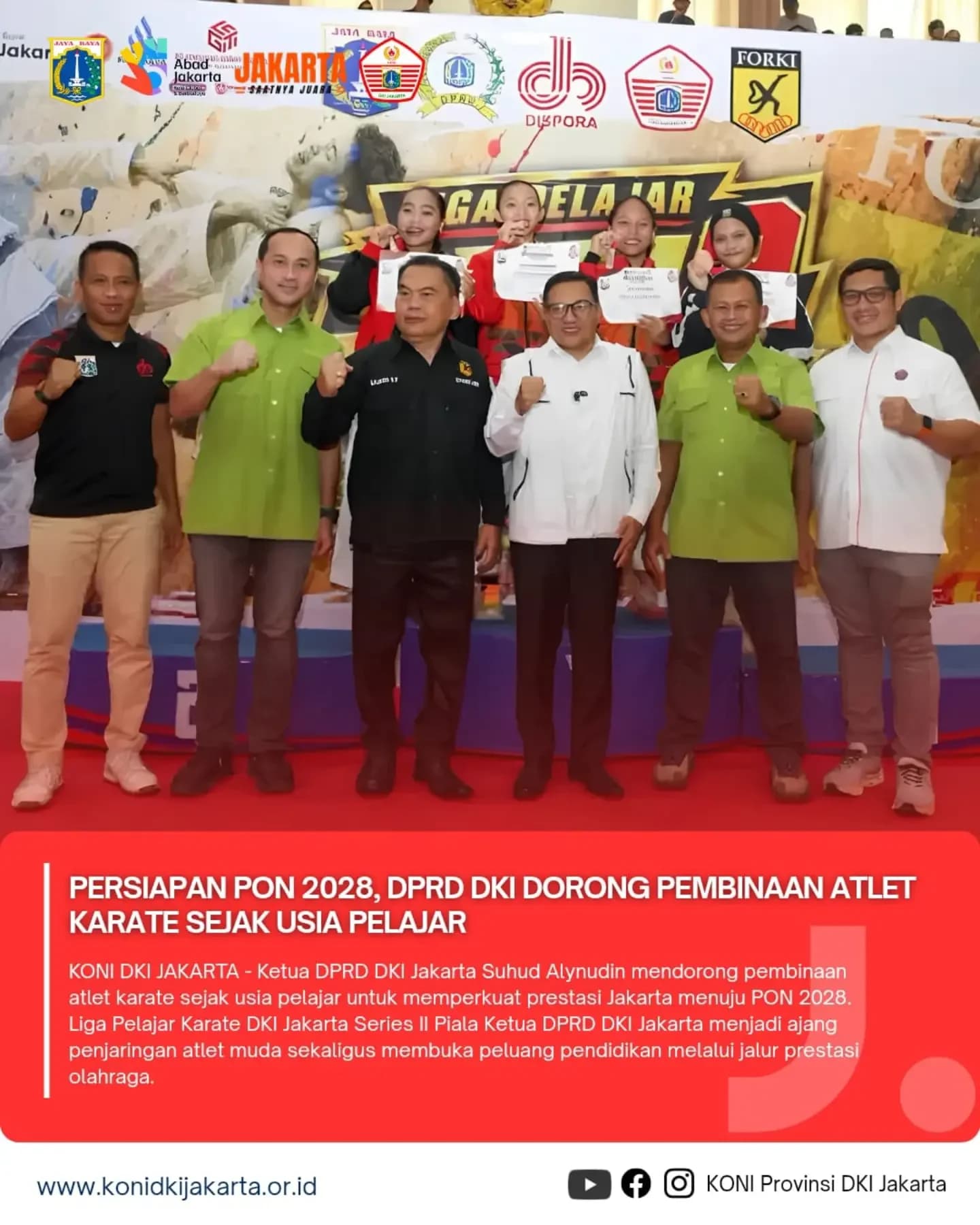 PERSIAPAN PON 2028, DPRD DKI DORONG PEMBINAAN ATLET KARATE SEJAK USIA PELAJAR.